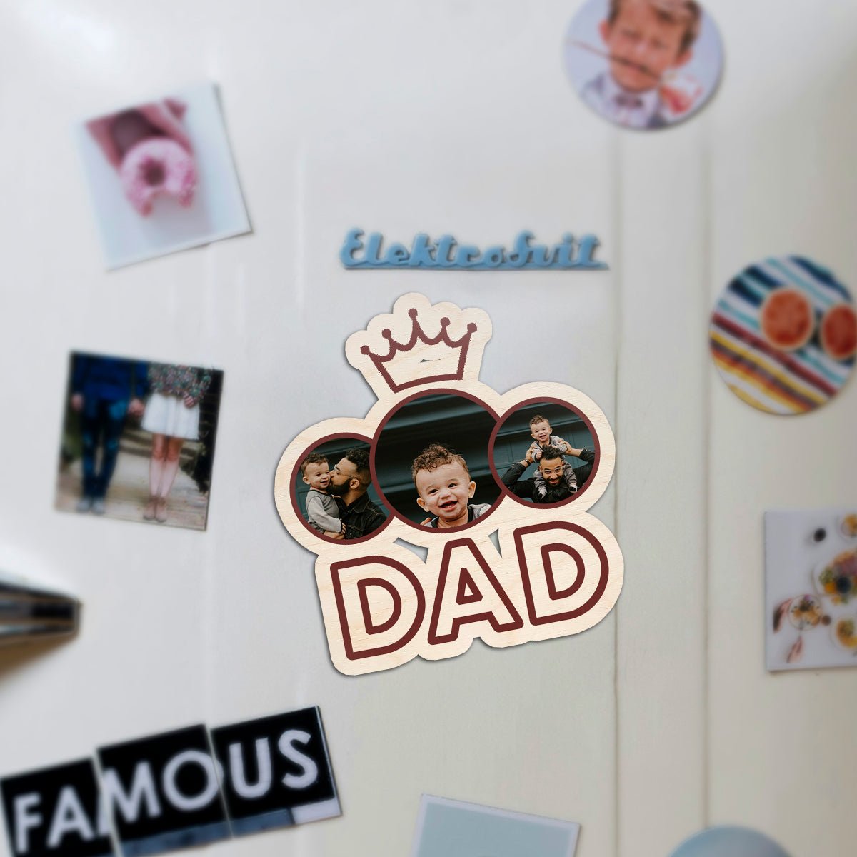 Dad Photo Magnet Cutout – Personalized DAD Letter Wood - Sblossom