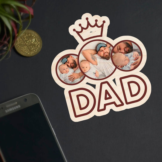 Dad Photo Magnet Cutout – Personalized DAD Letter Wood - Sblossom