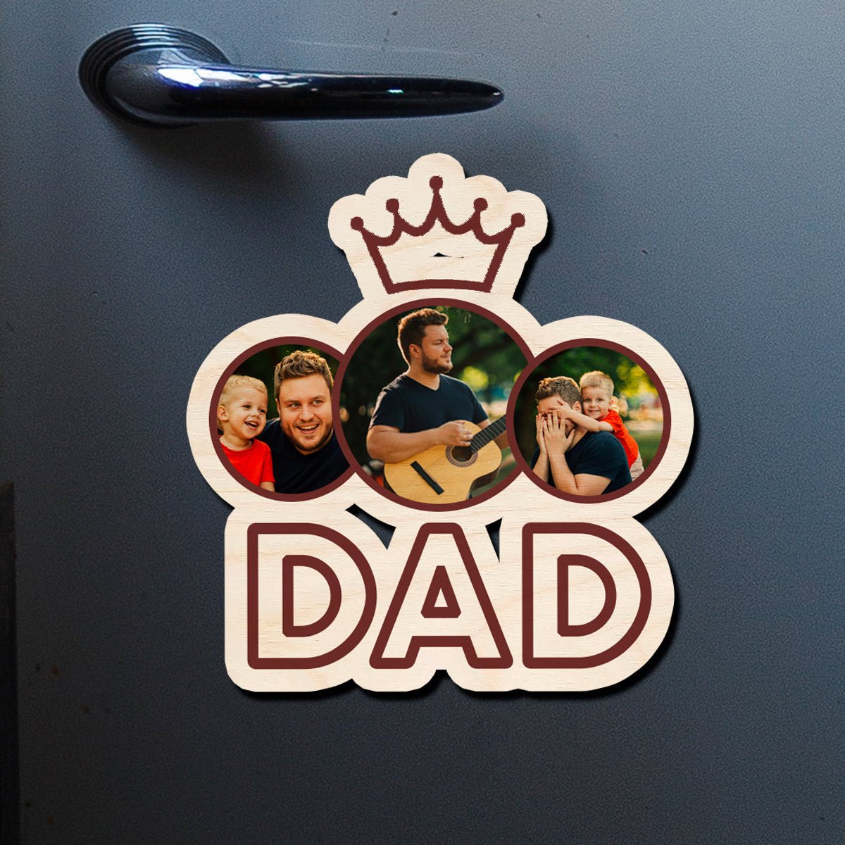 Dad Photo Magnet Cutout – Personalized DAD Letter Wood - Sblossom