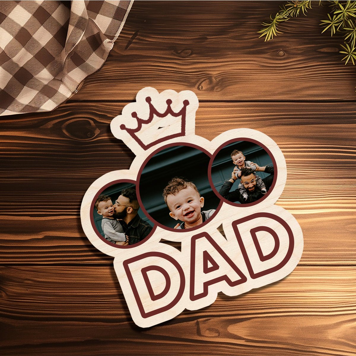 Dad Photo Magnet Cutout – Personalized DAD Letter Wood - Sblossom