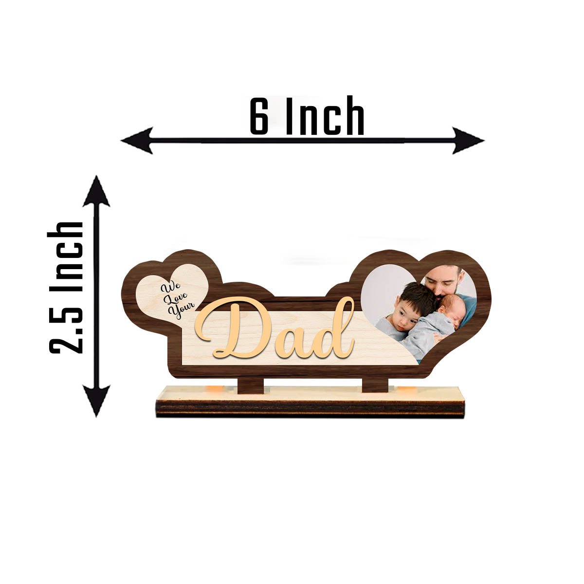 Dad Photo Plaque in Wood – Personalized Table Decor - Sblossom