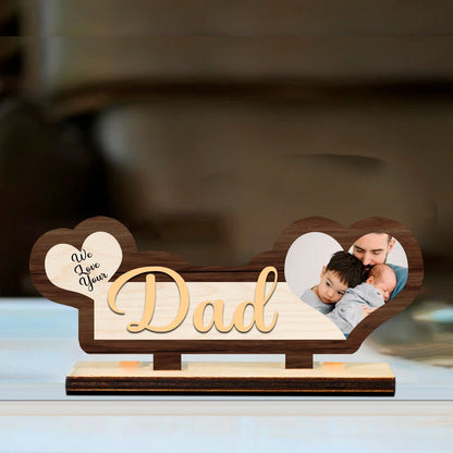 Dad Photo Plaque in Wood – Personalized Table Decor - Sblossom