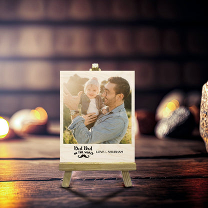 Dad Wood Print with Stand and Personalized Photo for Father - Sblossom