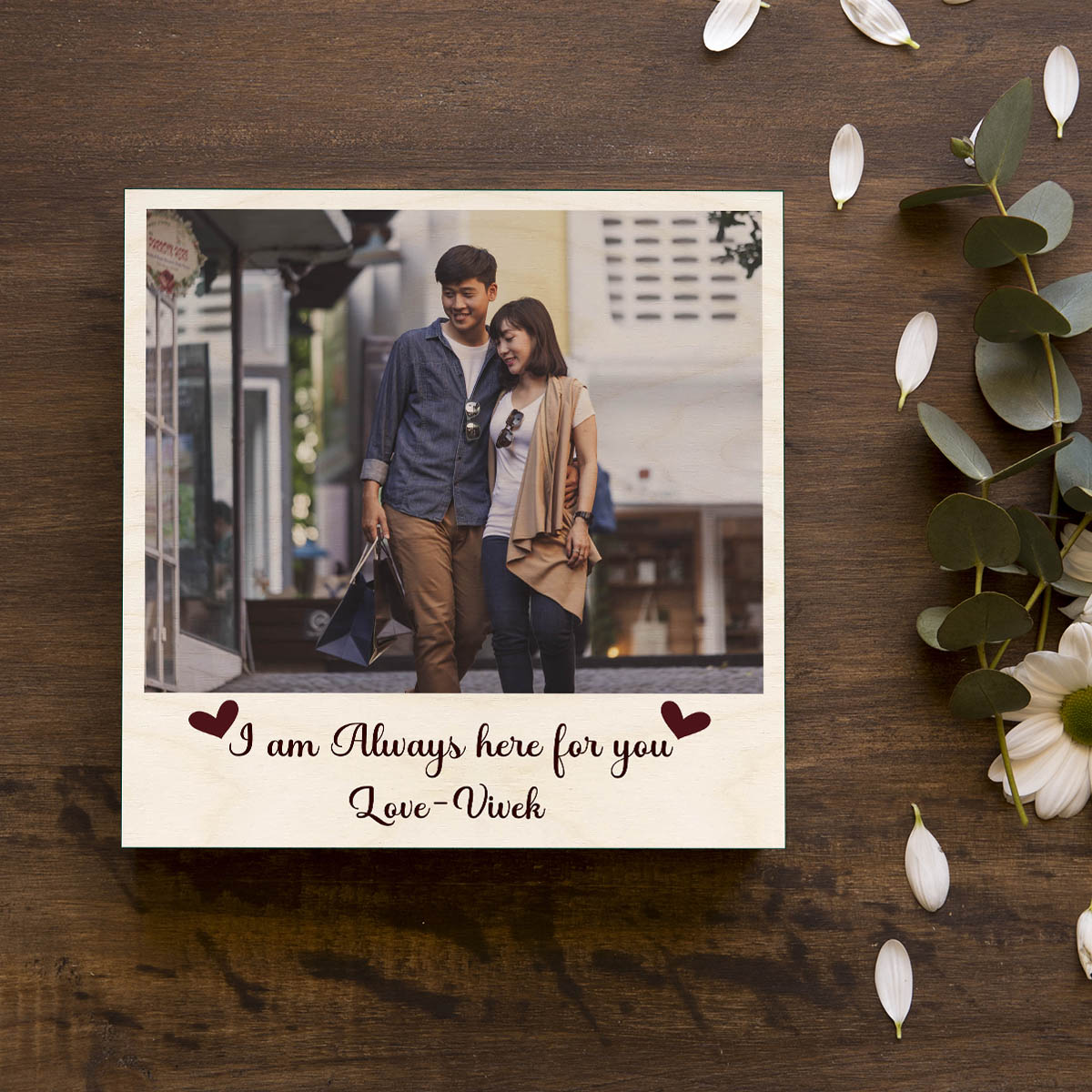 Digital Photo Print for Table – Personalized Wood Picture - Sblossom