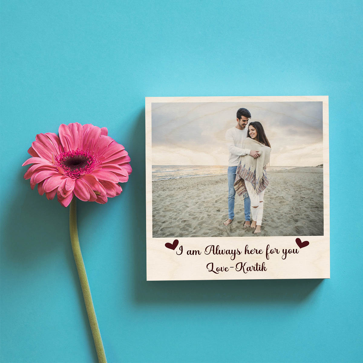 Digital Photo Print for Table – Personalized Wood Picture - Sblossom