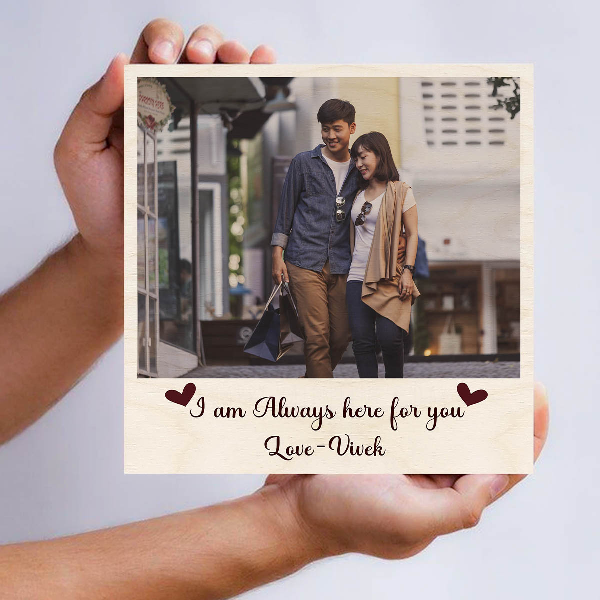 Digital Photo Print for Table – Personalized Wood Picture - Sblossom