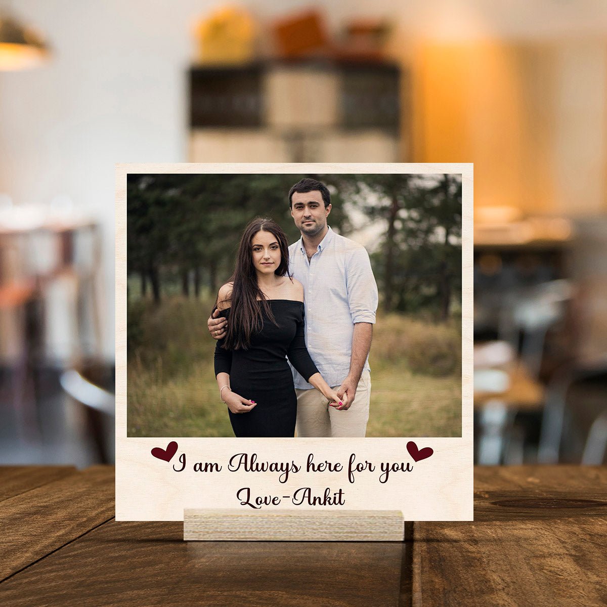 Digital Photo Print for Table – Personalized Wood Picture - Sblossom