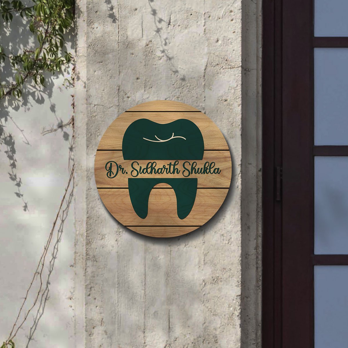 Doctor Name Plate for Home – Dental Tooth Design - Sblossom