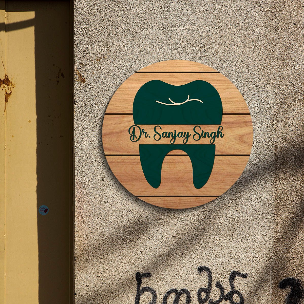 Doctor Name Plate for Home – Dental Tooth Design - Sblossom
