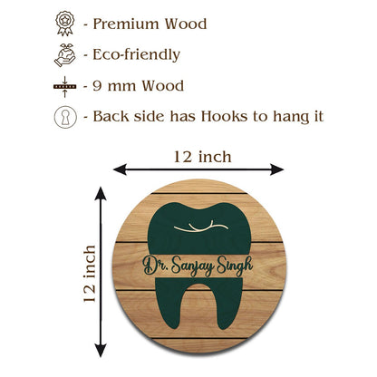 Doctor Name Plate for Home – Dental Tooth Design - Sblossom