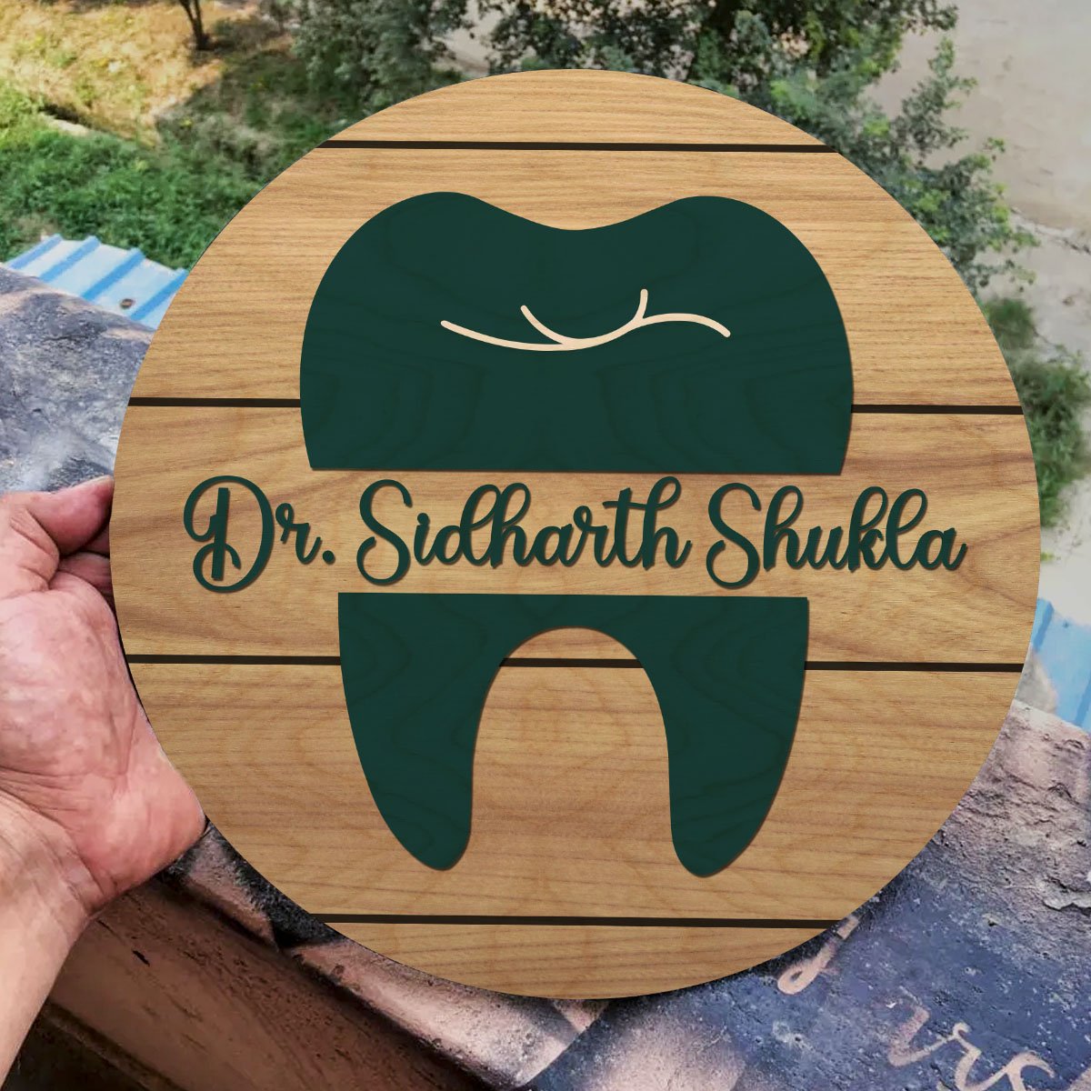 Doctor Name Plate for Home – Dental Tooth Design - Sblossom