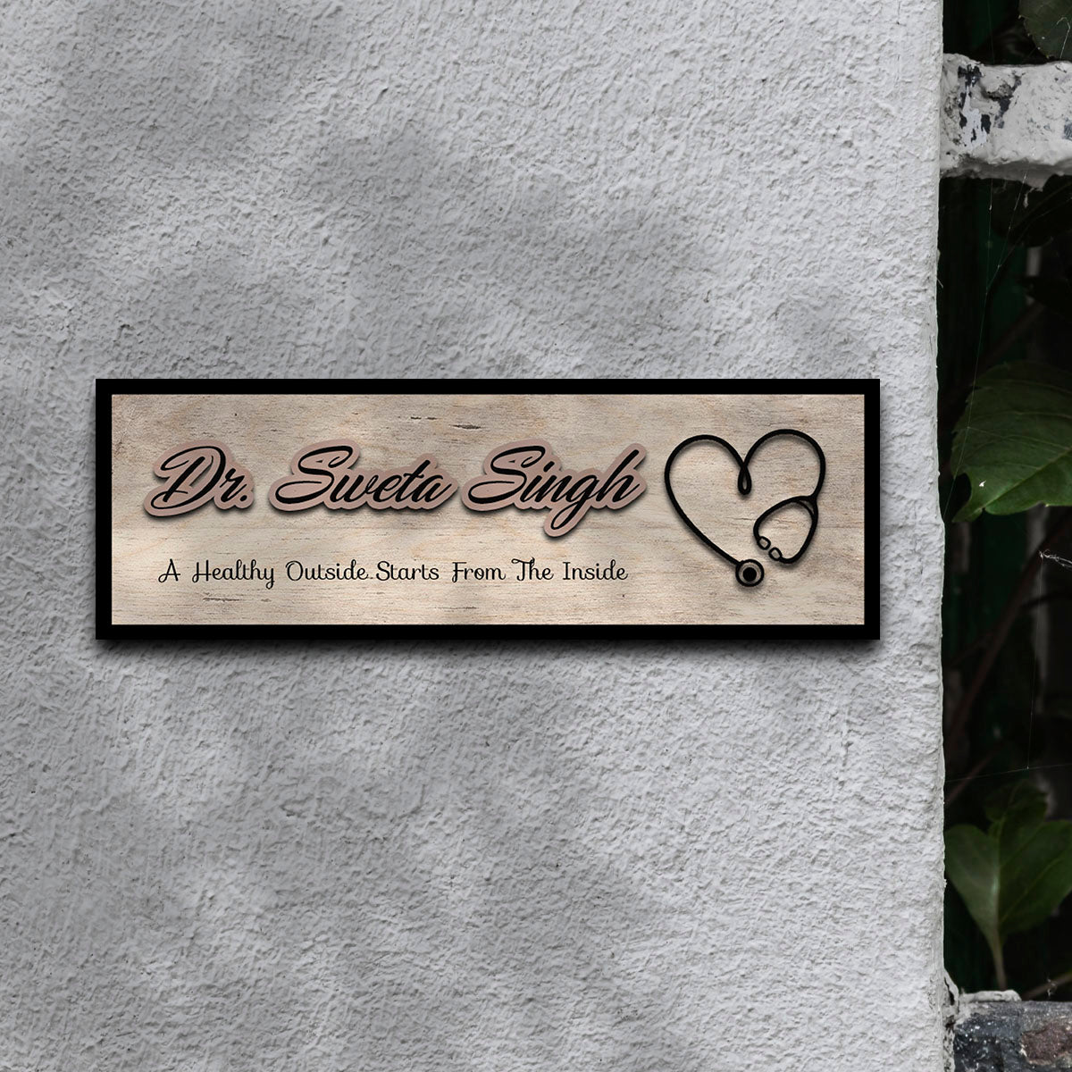 Doctor Name Plate – Stethoscope Heart Design - Sblossom