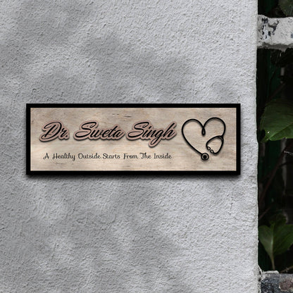Doctor Name Plate – Stethoscope Heart Design - Sblossom