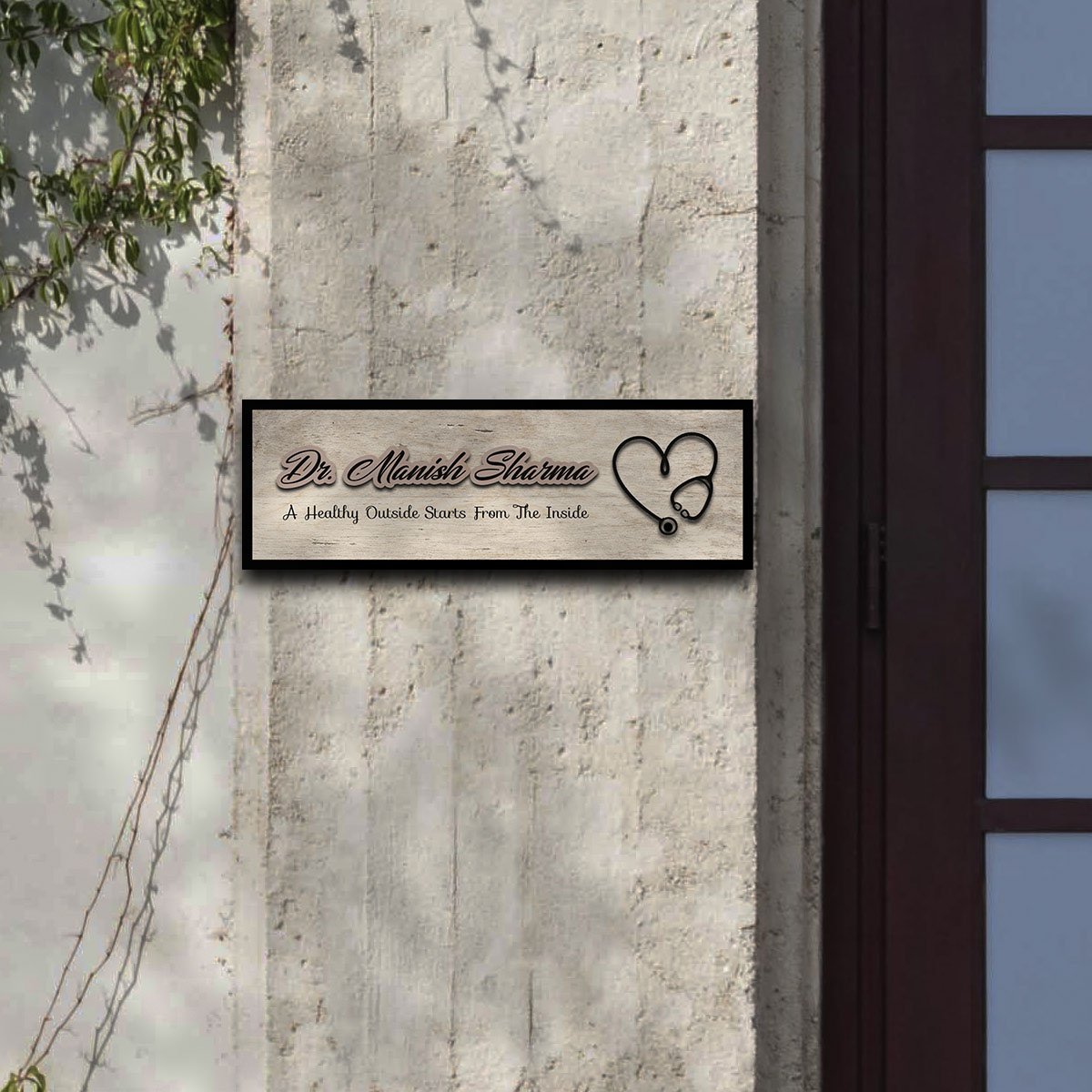 Doctor Name Plate – Stethoscope Heart Design - Sblossom