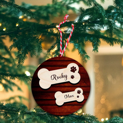 Dog Name Christmas Ornament – Personalized Pet Design - Sblossom
