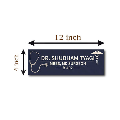 Dr Name Plate Design – Navy Stethoscope for Clinic - Sblossom