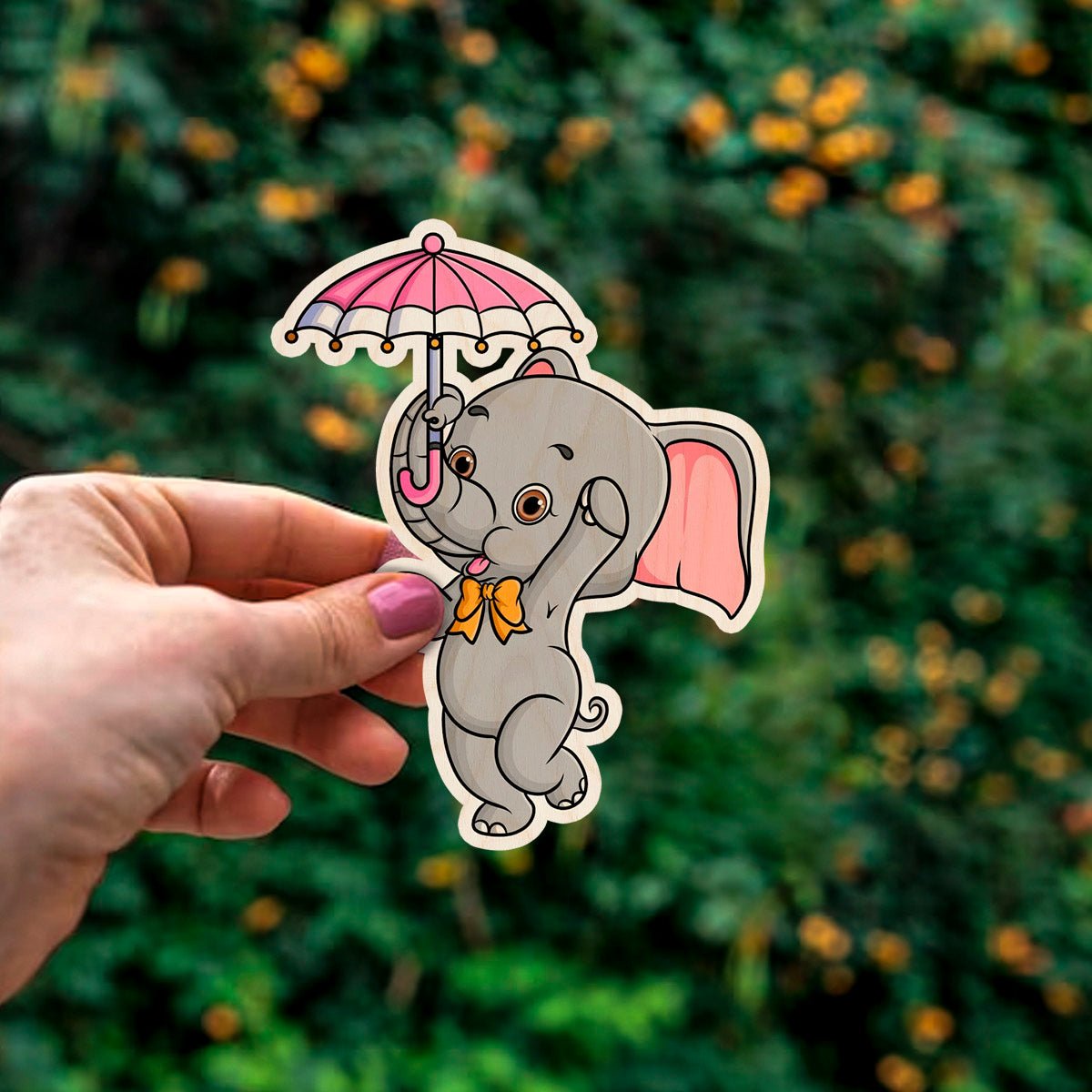 Elephant Fridge Magnet for Kids – Umbrella Cartoon Cutout - Sblossom