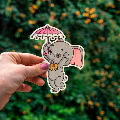 Elephant Fridge Magnet for Kids – Umbrella Cartoon Cutout - Sblossom