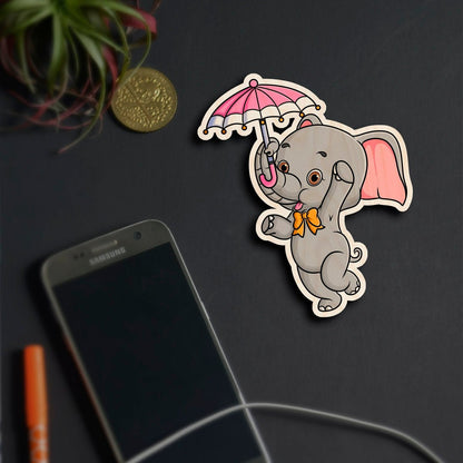 Elephant Fridge Magnet for Kids – Umbrella Cartoon Cutout - Sblossom