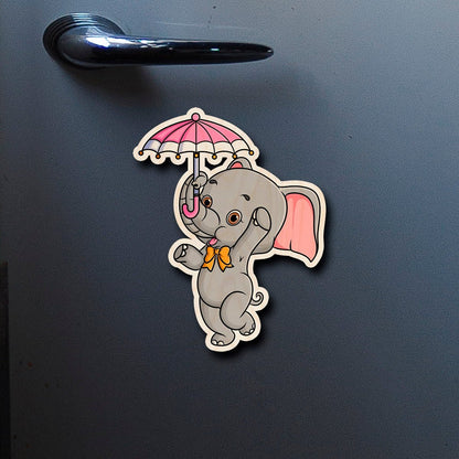 Elephant Fridge Magnet for Kids – Umbrella Cartoon Cutout - Sblossom