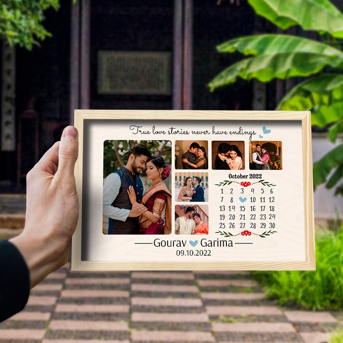 Endless Love Anniversary Frame – Personalized Photos in 3D - Sblossom