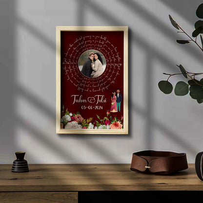 Eternal Bloom Wooden Frame in 3D – Personalized Floral Photo - Sblossom
