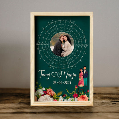 Eternal Bloom Wooden Frame in 3D – Personalized Floral Photo - Sblossom