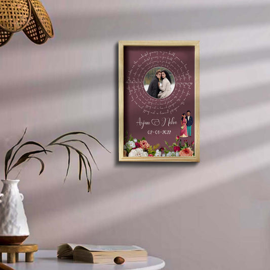 Eternal Bloom Wooden Frame in 3D – Personalized Floral Photo - Sblossom