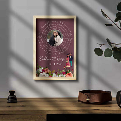 Eternal Bloom Wooden Frame in 3D – Personalized Floral Photo - Sblossom