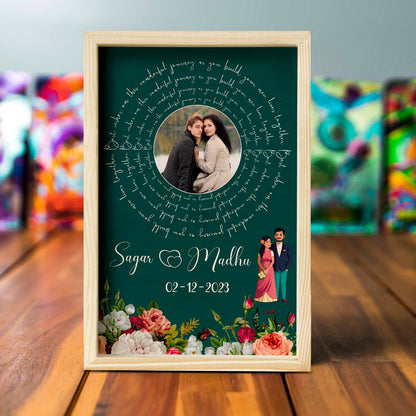 Eternal Bloom Wooden Frame in 3D – Personalized Floral Photo - Sblossom