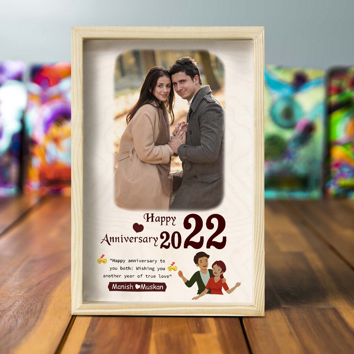 Eternal Love Story Frame – Date Photo in 3D Wood - Sblossom