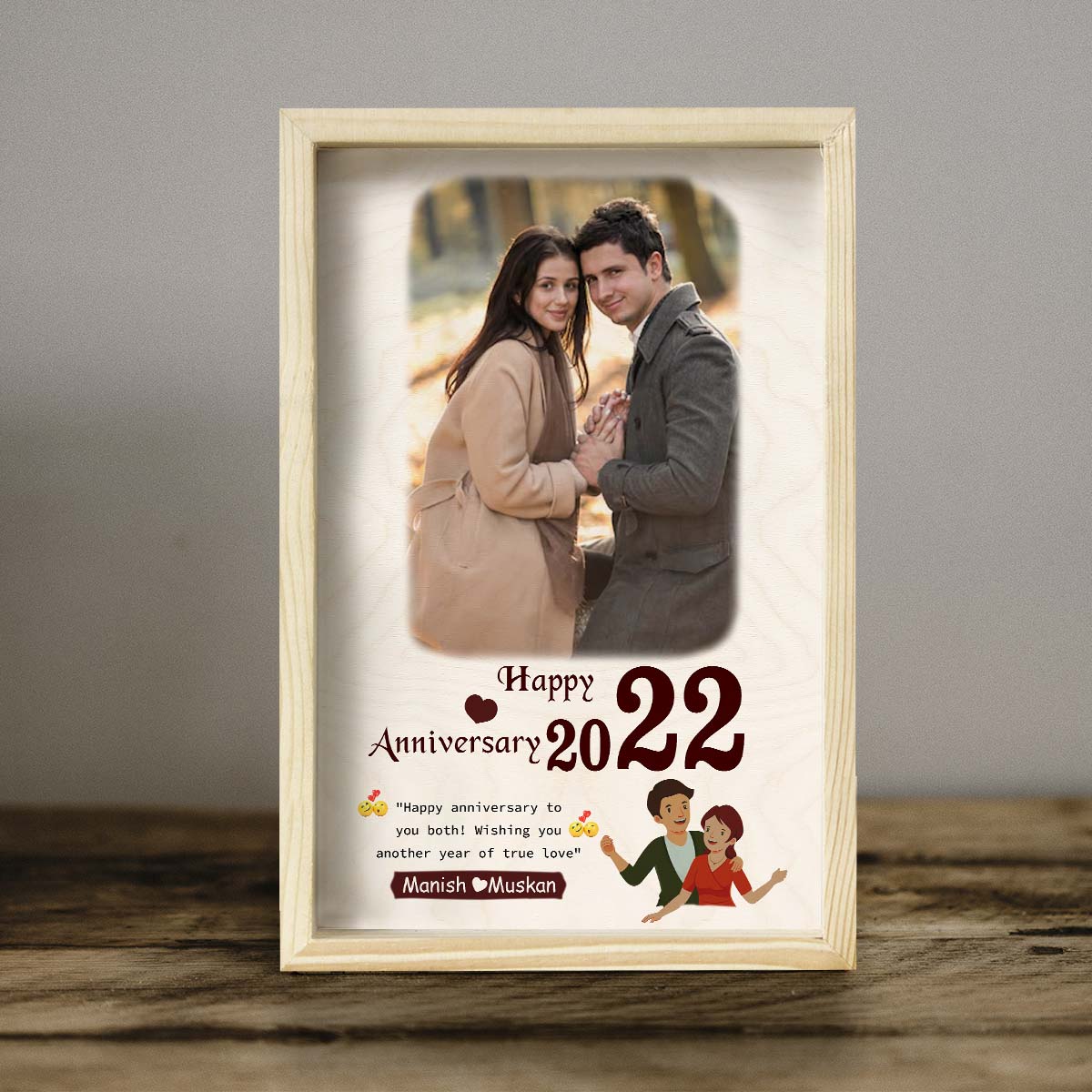 Eternal Love Story Frame – Date Photo in 3D Wood - Sblossom