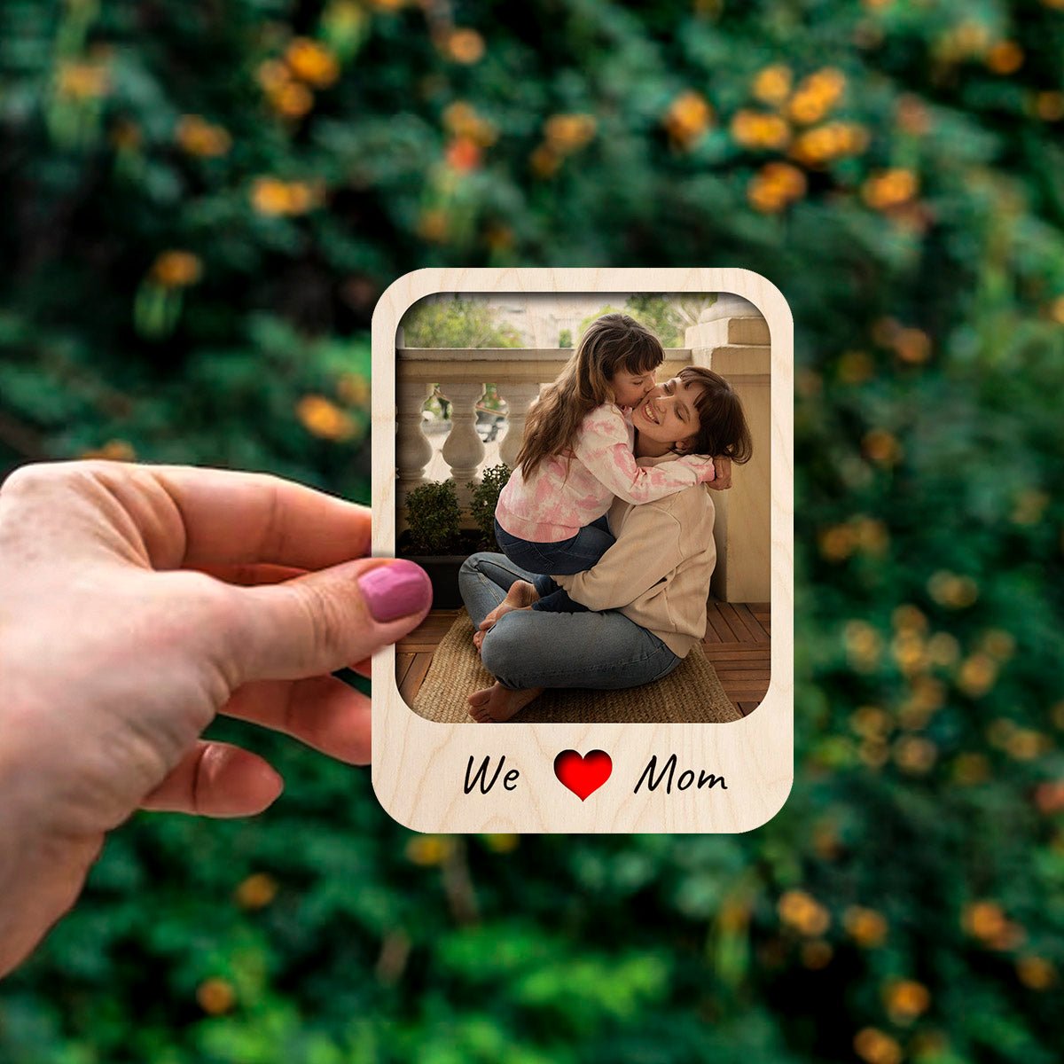 Family Day Photo Magnet – Personalized Mom Picture Wood - Sblossom
