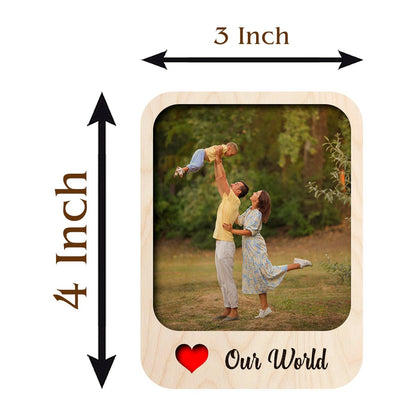Family Love Photo Magnet – Personalized Cursive Print - Sblossom