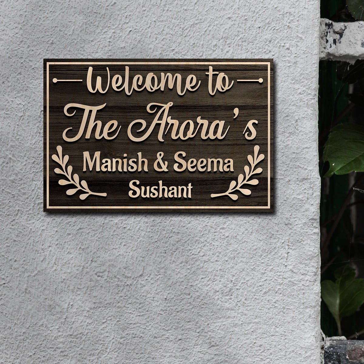 Family Name Board for Home – Cursive Surname in 3D - Sblossom