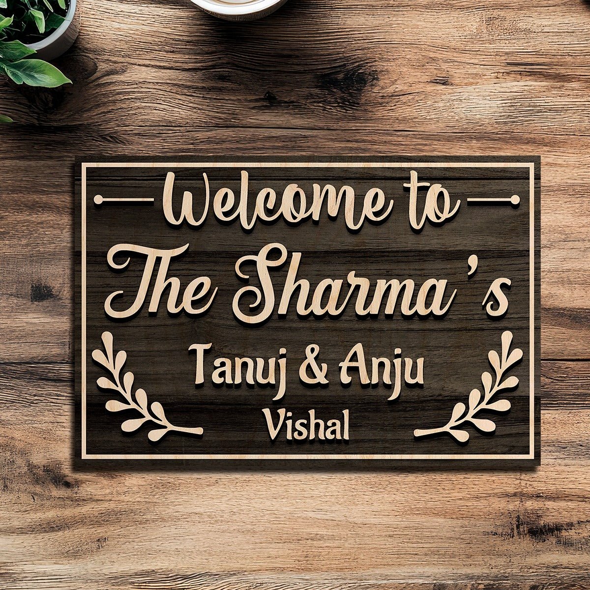 Family Name Board for Home – Cursive Surname in 3D - Sblossom