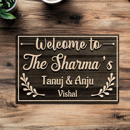 Family Name Board for Home – Cursive Surname in 3D - Sblossom