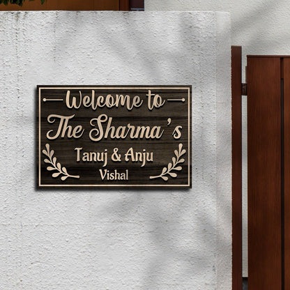 Family Name Board for Home – Cursive Surname in 3D - Sblossom