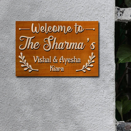 Family Name Board for Home – Cursive Surname in 3D - Sblossom