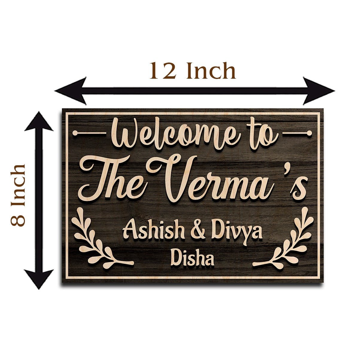 Family Name Board for Home – Cursive Surname in 3D - Sblossom