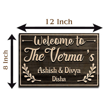 Family Name Board for Home – Cursive Surname in 3D - Sblossom