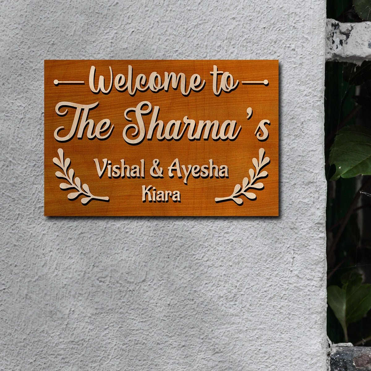 Family Name Board for Home – Cursive Surname in 3D - Sblossom