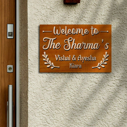 Family Name Board for Home – Cursive Surname in 3D - Sblossom
