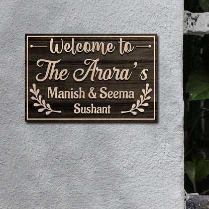 Family Name Board for Home – Cursive Surname in 3D - Sblossom