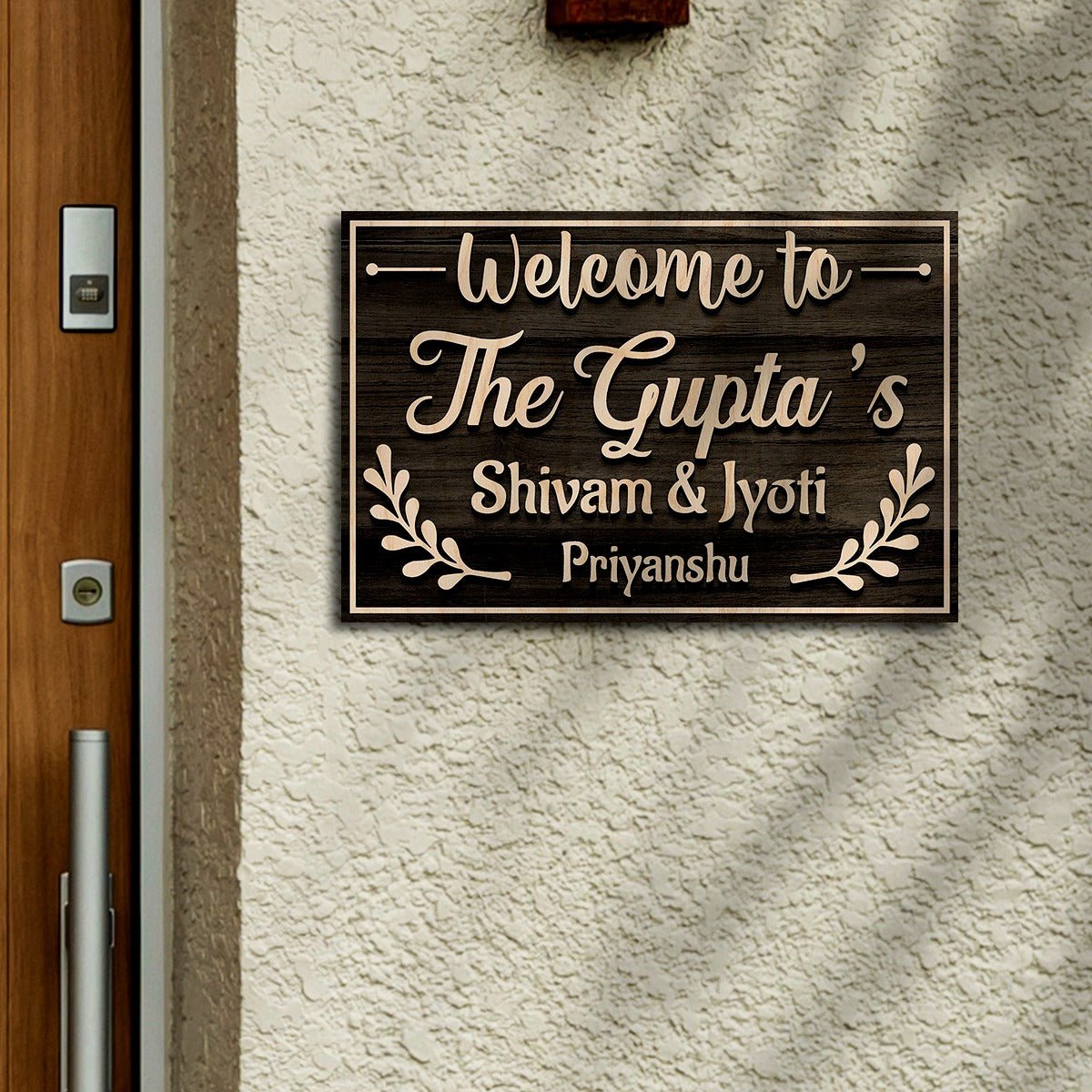 Family Name Board for Home – Cursive Surname in 3D - Sblossom