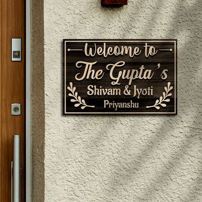Family Name Board for Home – Cursive Surname in 3D - Sblossom