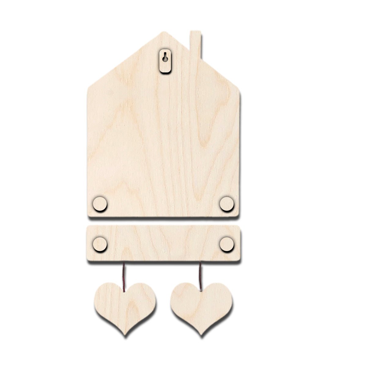 Family Name Plate Decoration – House Shape Family of 4 - Sblossom