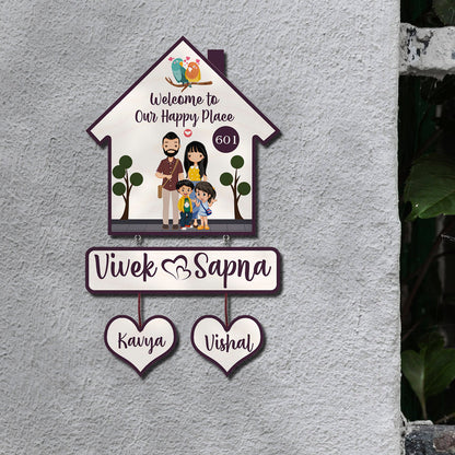 Family Name Plate – House-Shape Silhouette Set - Sblossom