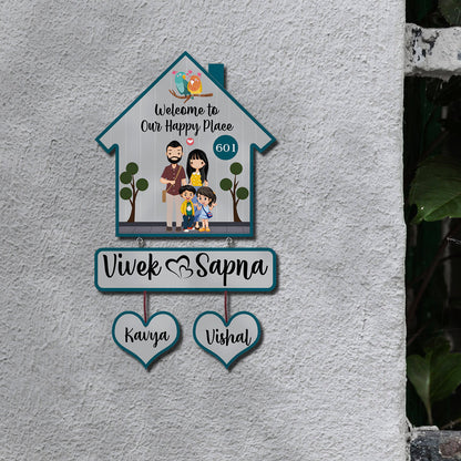 Family Name Plate – House-Shape Silhouette Set - Sblossom