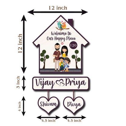 Family Name Plate – House-Shape Silhouette Set - Sblossom